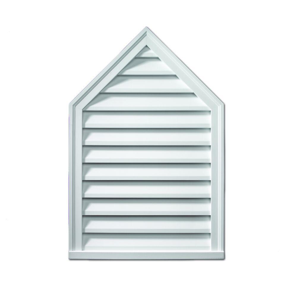 Fypon 18 in. x 24 in. x 2 in. Polyurethane Functional Peaked Louver