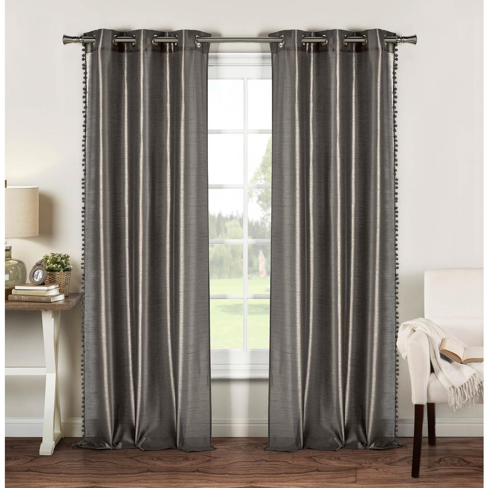 Duck River Balifull Silver Faux Silk Room Darkening Grommet Panel
