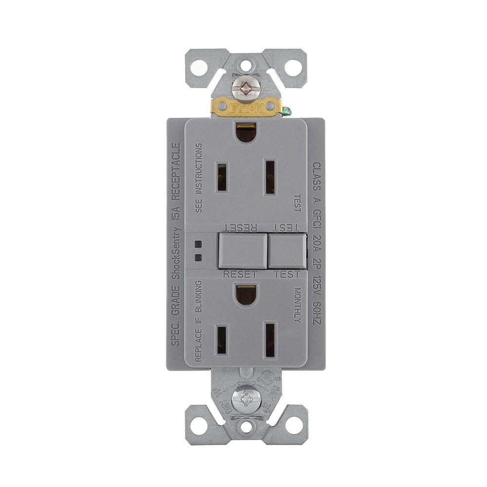 Eaton GFCI SelfTest 15A 125V Duplex Receptacle with Standard Size