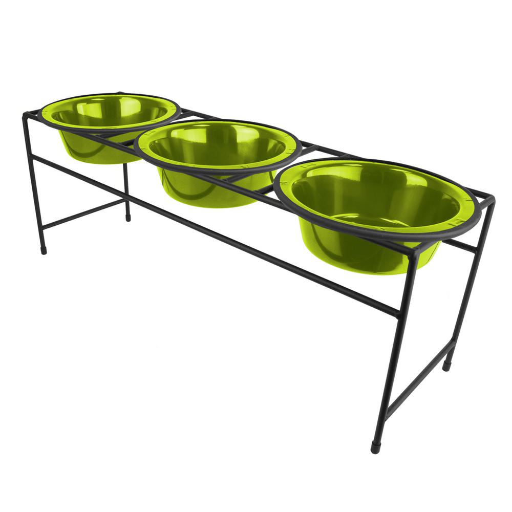 Platinum Pets Platinum Pets 6.25 Cup Triple Modern Diner Feeder with Dog Bowls,... by Platinum Pets