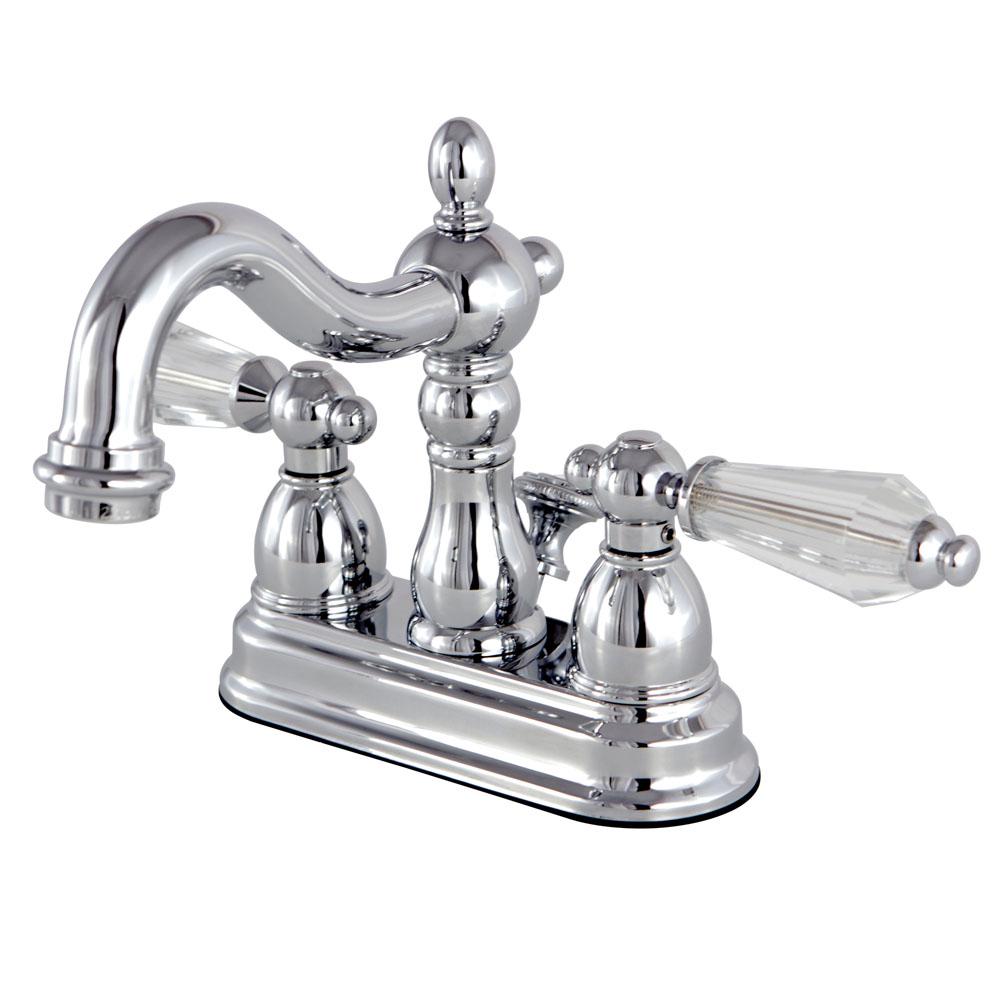 Kingston Brass Restoration Crystal 4 in. Centerset 2-Handle Bathroom Faucet in Chrome
