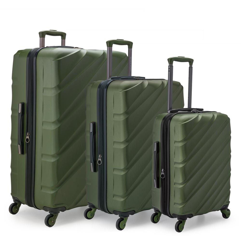 olive green luggage set