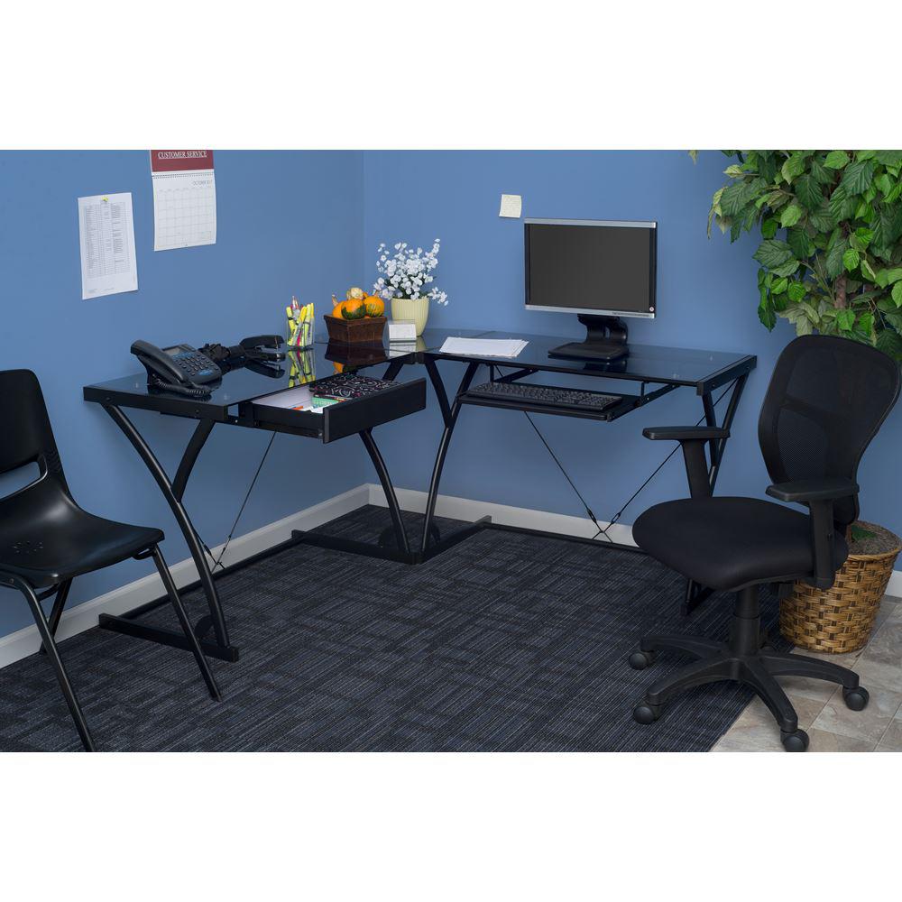 Regency 58 In Black L Shaped 1 Drawer Computer Desk With