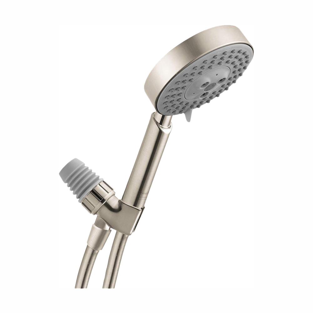 Hansgrohe Rain S 100 Air 3 Spray Hand Shower Set In Brushed Nickel