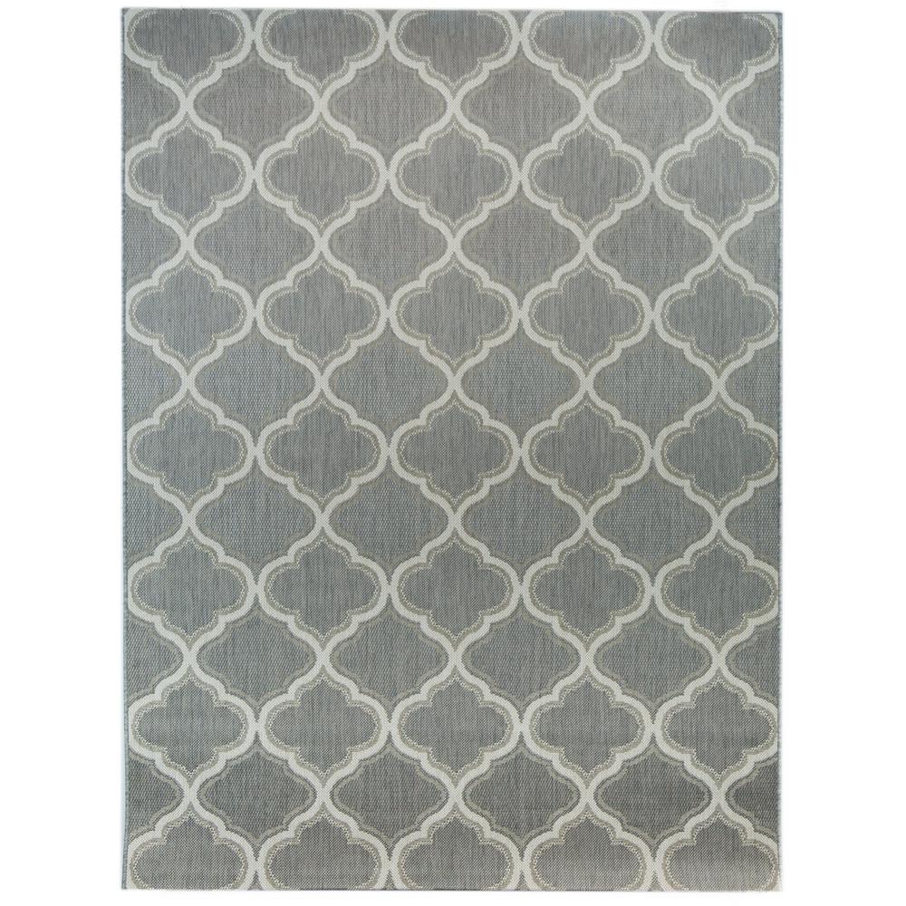 Hampton Bay Trellis Light Grey 7 Ft 10 In X 9 Indoor Outdoor Area Rug