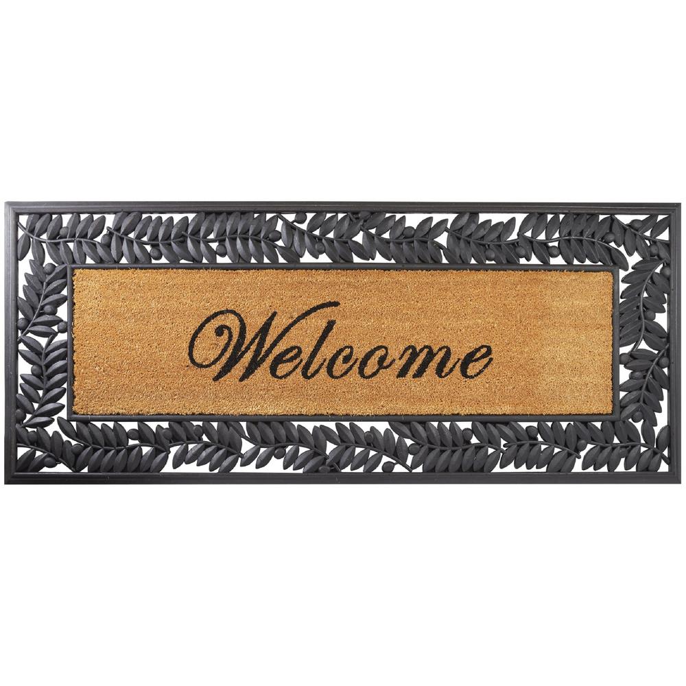 Nedia Home Wrought Iron with Coir Insert and Acanthus Border 22 in. x