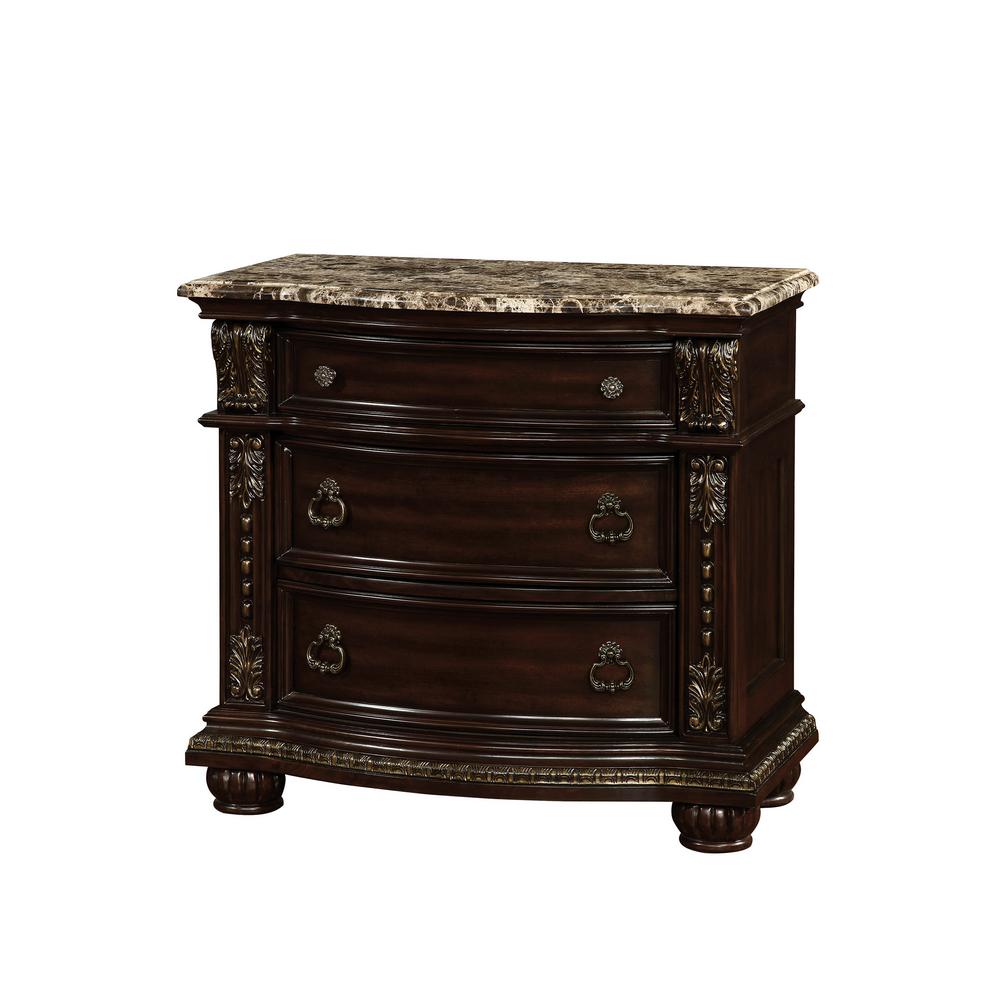 William S Home Furnishing Fromberg Brown Cherry Traditional Style Nightstand Cm7670n The Home Depot