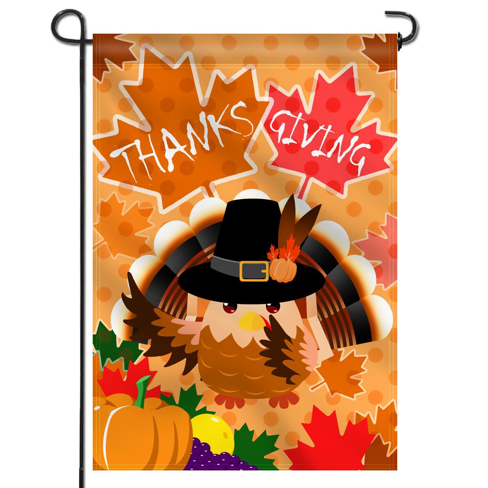 Anley 18 In X 12 5 In Happy Thanksgiving Day Decorative Harvest Festival Double Sided Garden Flags A Flag Garden Thxgivingd The Home Depot