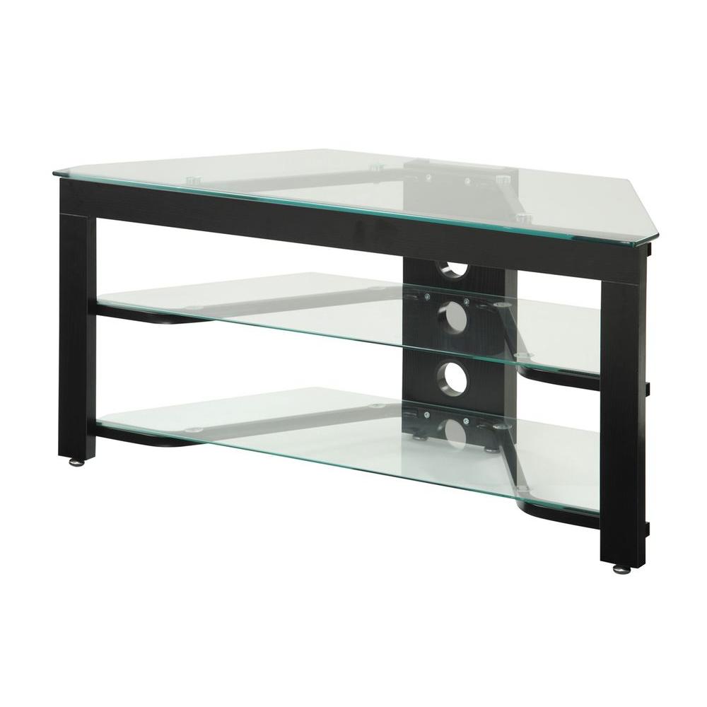 Corner Unit Black Tv Stands Living Room Furniture The Home Depot Designs2go Classic Black Shelved Entertainment Center