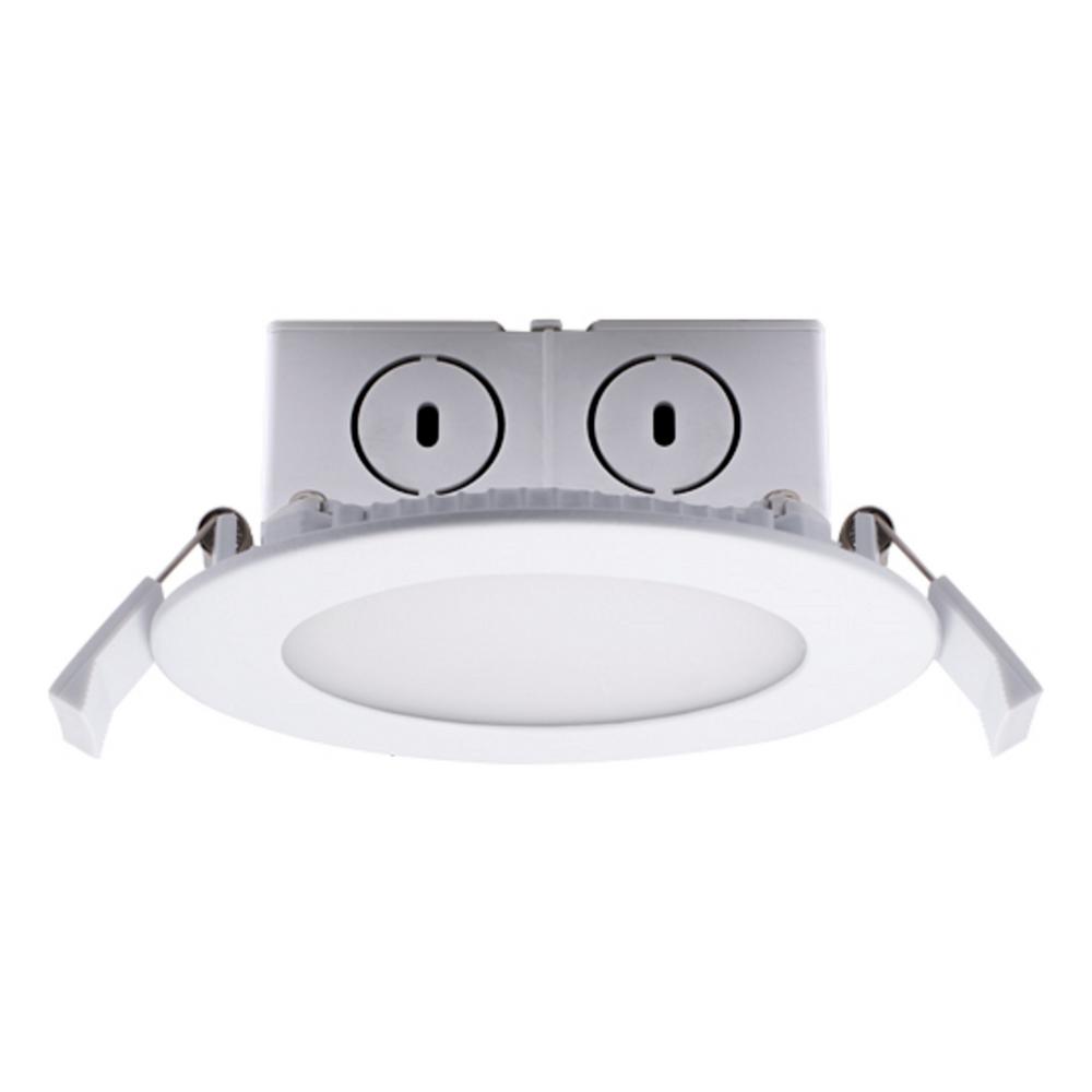 Bulbrite 4 In Warm White Light New Construction Or Remodel Ic Rated Warm White Light New Construction Or Remodel Ic Rated Integrated With J Box Led Recessed Flat Downlight