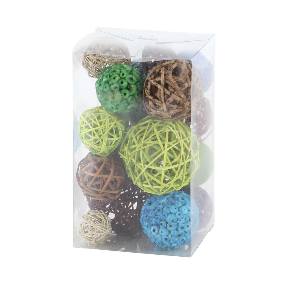 Litton Lane Multi Dried Plant Fiber Boxed Decorative Balls Set Of