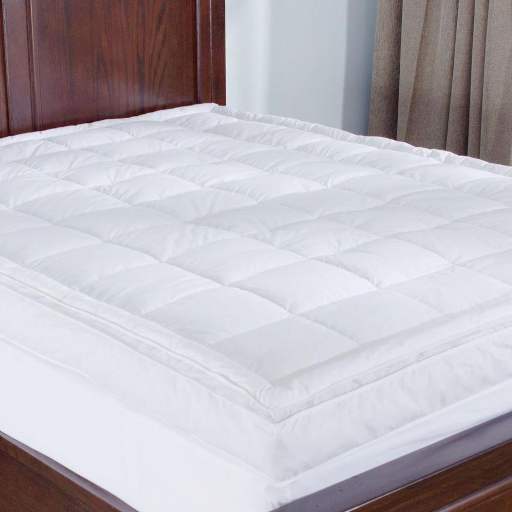 Puredown Premium Goose Down Mattress Pad Bed Topper 75 Feather 25 Premium Goose Down Mattress Pad Bed Topper 75 Feather 25 White Queen Size