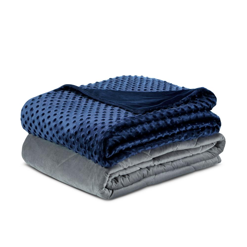 Unbranded 48 in. x 72 in. Navy Eshe Weighted Blanket 20 lbs.-B17020