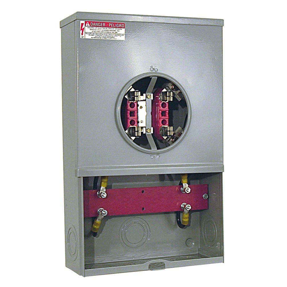 Milbank 200 Amp 4Terminal Ringtype Link Bypass Overhead/Underground Meter SocketR3514XL The