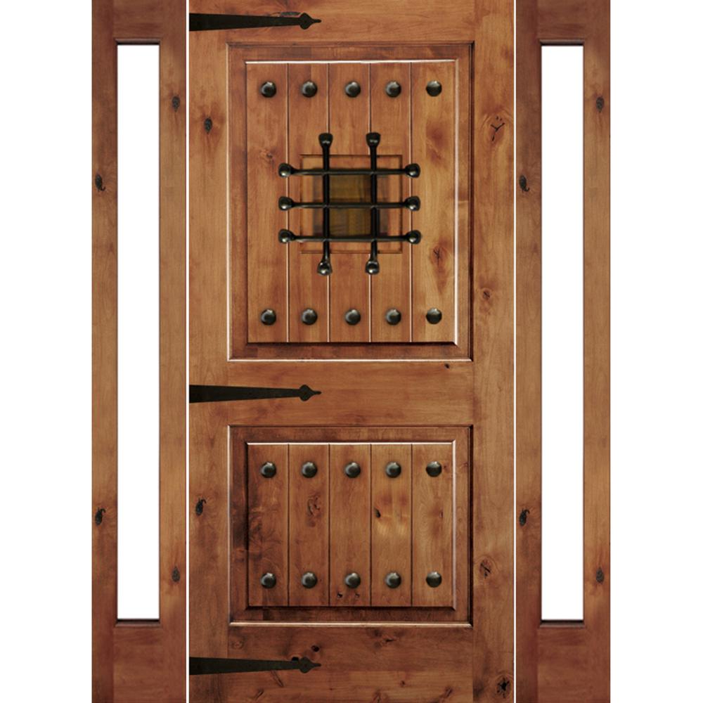 Krosswood Doors 76 In X 96 In Mediterranean Alder Sq Top Clear
