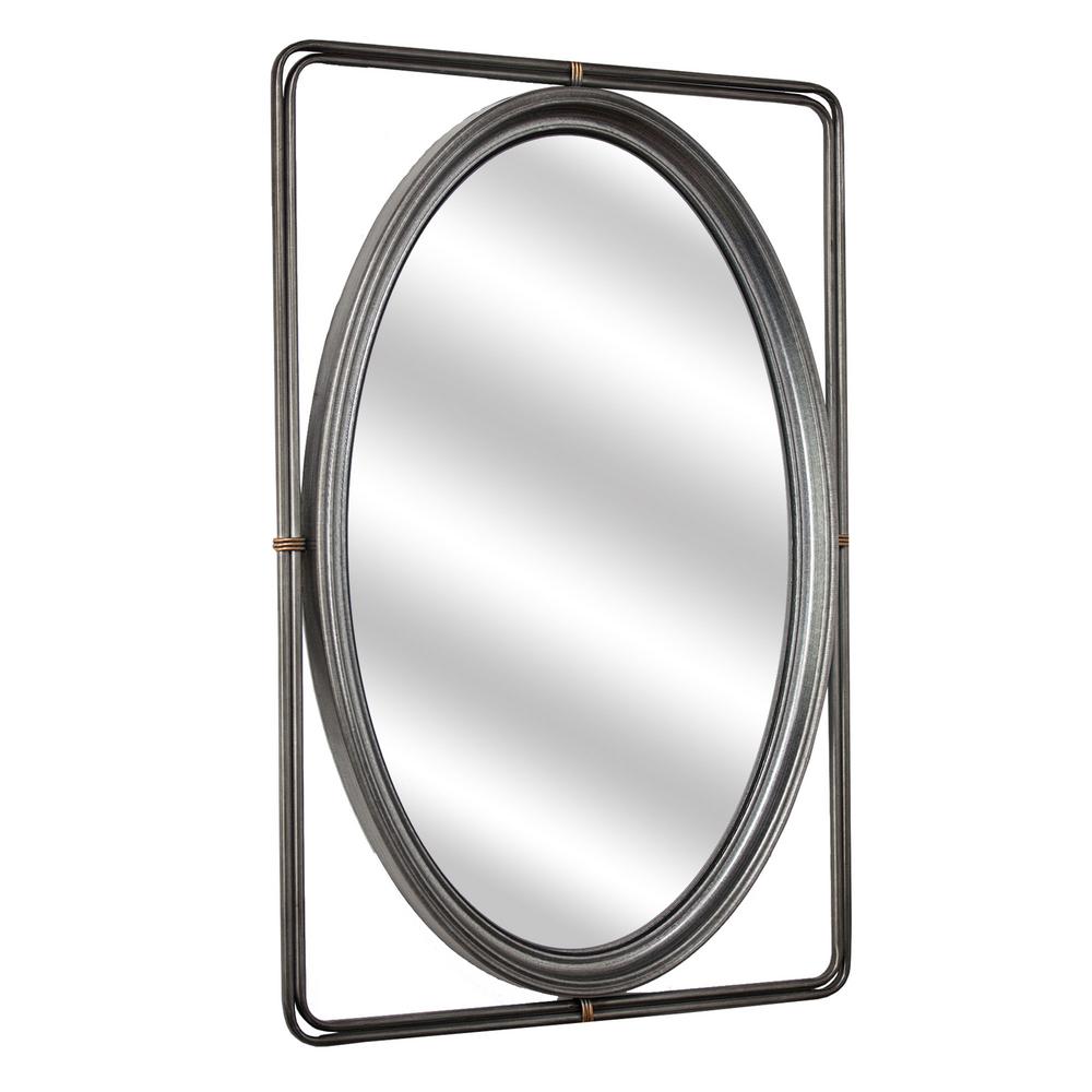 American Art Decor 25 H X 17 L 1 D Round Oval Grey Metal