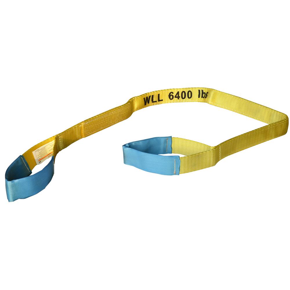 6/' x 2/" 1-Ply Nylon Web Sling Lift Tow Strap Heavy Duty Polyester Web Loop Ends