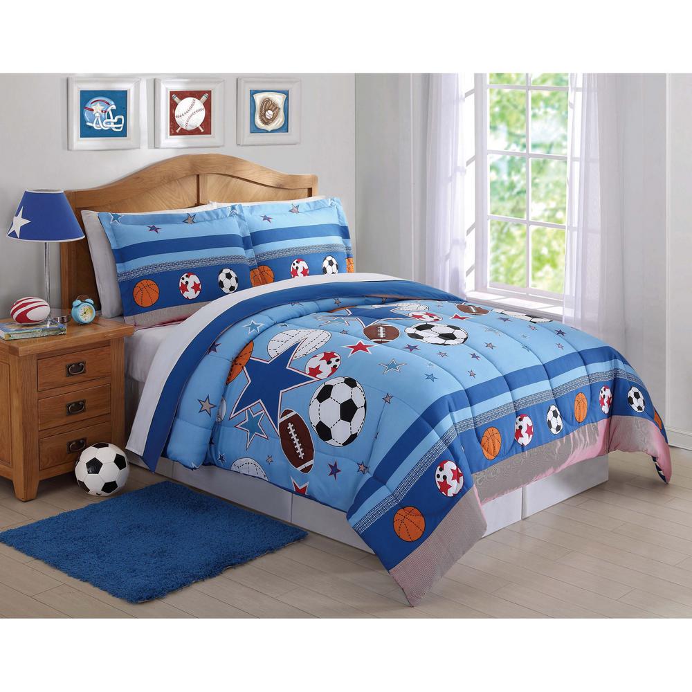 My World Sports 3Piece Blue Sports Queen Comforter SetCS8997FQ1500