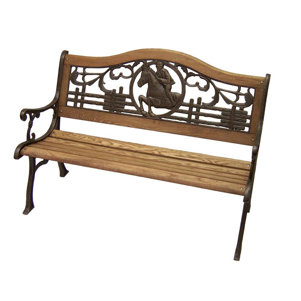 Oakland Living Horse Patio Bench-6126-2-AB - The Home Depot
