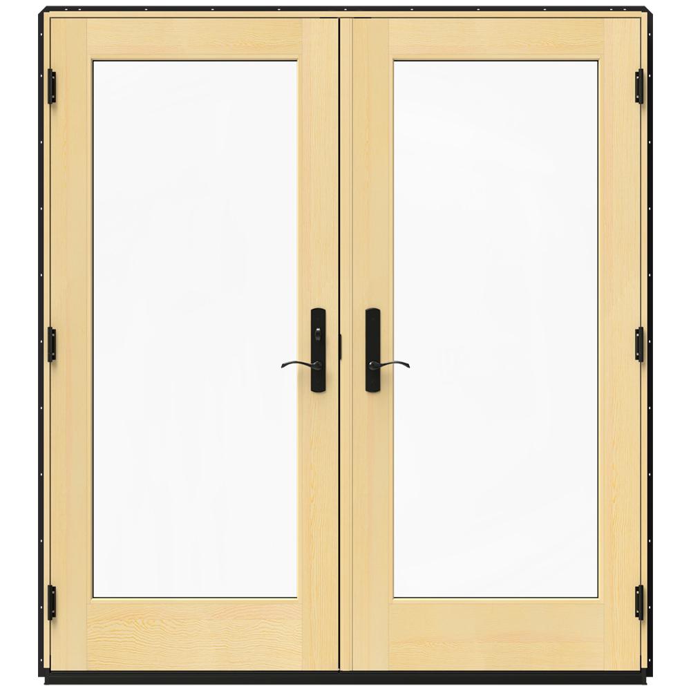 JELDWEN 71.25 in. x 79.5 in. W4500 Black RightHand Inswing French