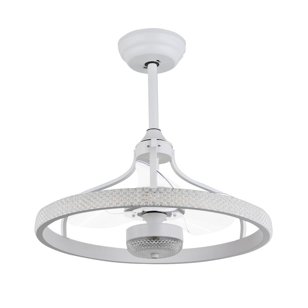 24 In LED White Reversible Ceiling Fan With Light And Remote Control   White Ceiling Fans With Lights Bd2029 W 64 1000 