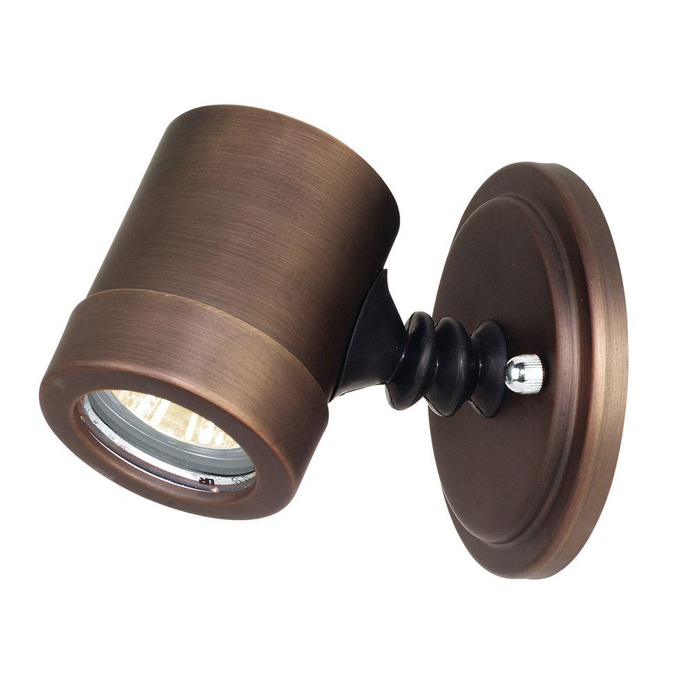 Access Lighting Halogen Spotlights Outdoor Security Myra 1 Light Bronze Metal Outdoor Spot With Clear Glass Shade