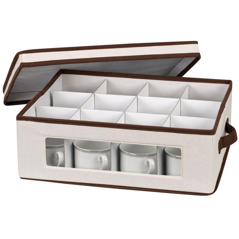 Household Essentials Cup Storage Chest Canvas with Trim538 The Home Depot