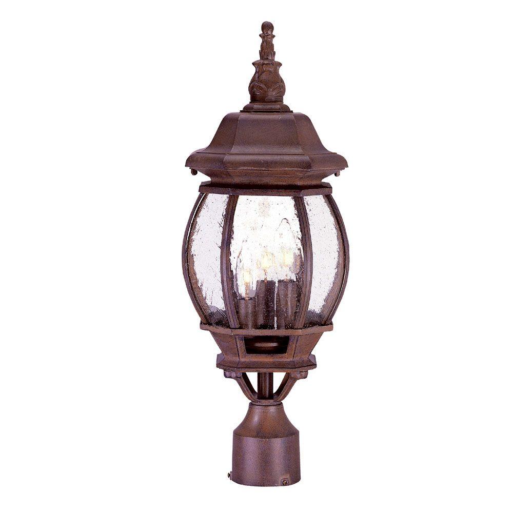 Acclaim Lighting Chateau 3Light Burled Walnut Outdoor PostMount Light