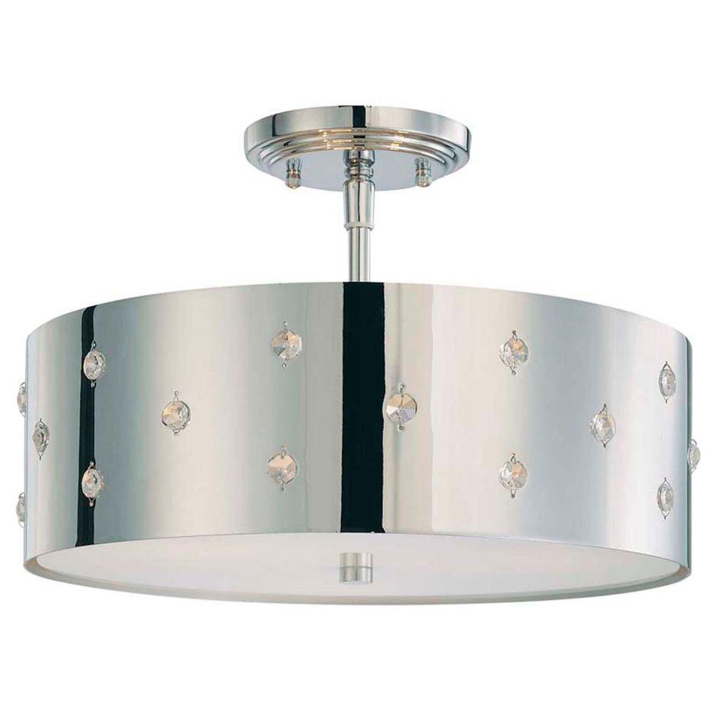 George Kovacs Bling 3 Light Chrome Ceiling Semi Flushmount George Kovacs Bling 3 Light Chrome Ceiling Semi Flushmount Fixture
