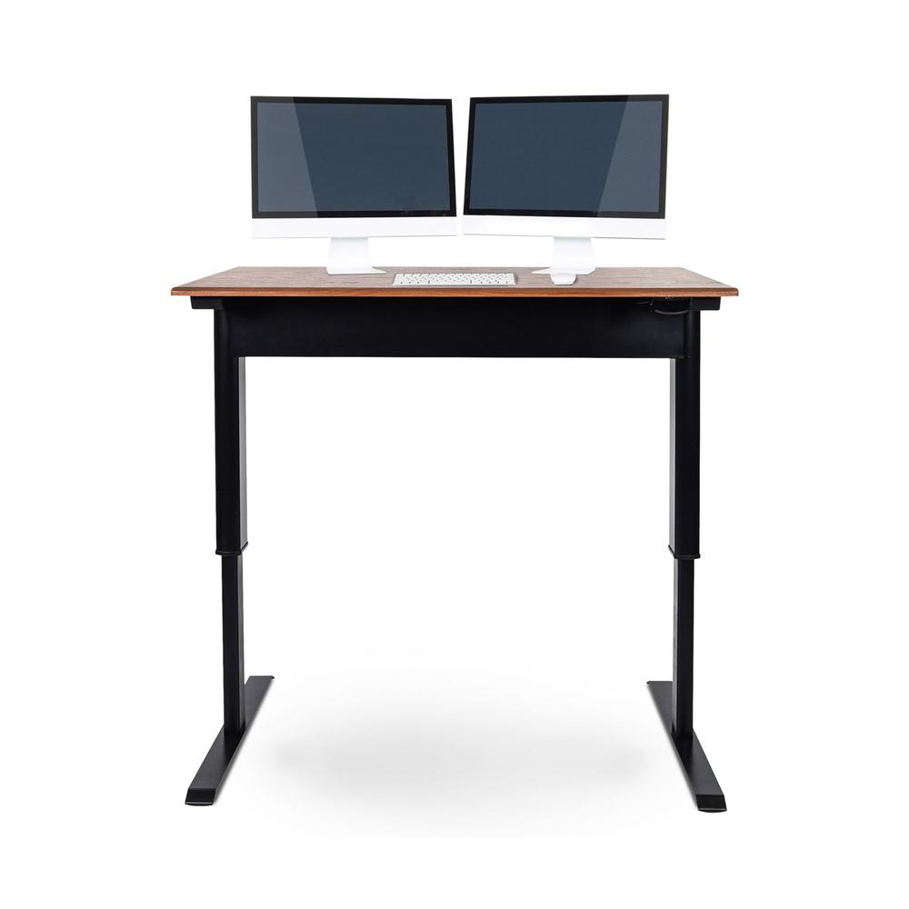 Luxor Pneumatic Adjustable 48 In H Standing Desk With A Teak