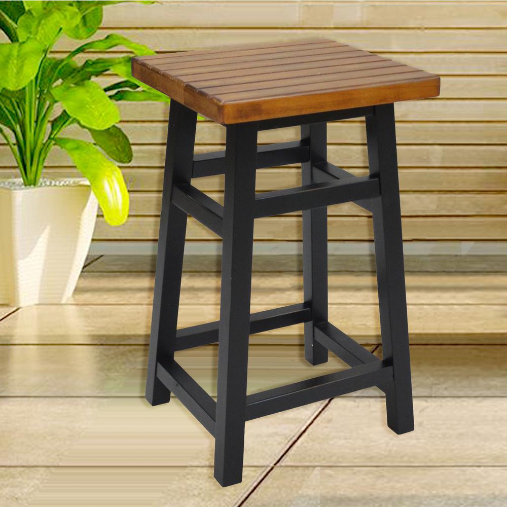 Carolina Cottage Colby Stave 23.75 in. Antique Black Bar Stool1224
