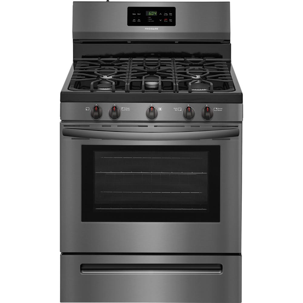 Frigidaire 30 in. 5.0 cu. ft. Gas Range with Self-Cleaning Oven in Black Stainless Steel was $949.0 now $648.0 (32.0% off)