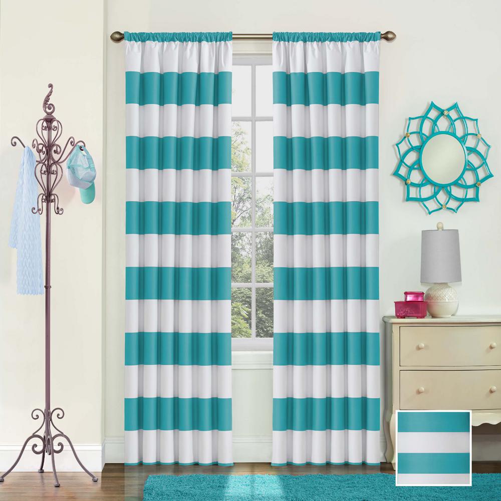 Eclipse Peabody Blackout Window Curtain Panel In Teal 42 In W X