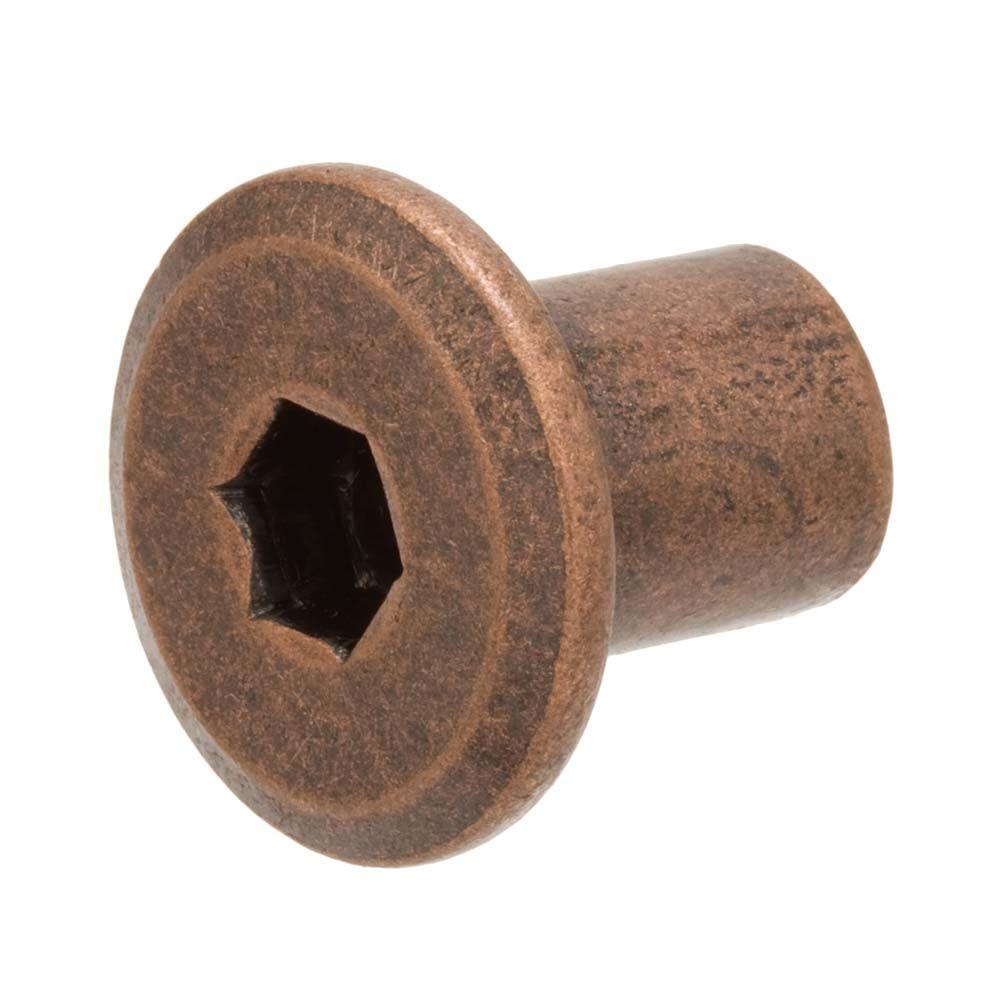 Everbilt 1/4 in. x 12 mm Antique Brass Connecting Cap Nut817918 The