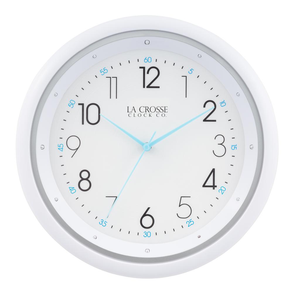 La Crosse Clock 10 in. Night Vision Silent Sweep Quartz Analog Wall