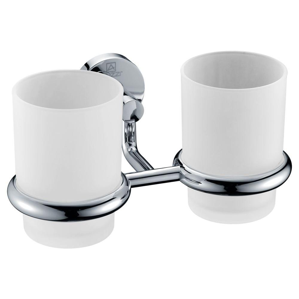 Anzzi Caster Series 7 36 In Double Toothbrush Holder Polished Double Toothbrush Holder In Polished Chrome