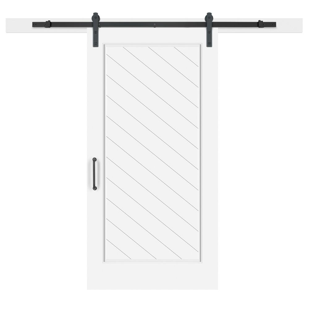 Easy Install Barn Doors Interior Closet The Home Depot 42 In X 84 White Collar Composite 1 Panel Herringbone Solid