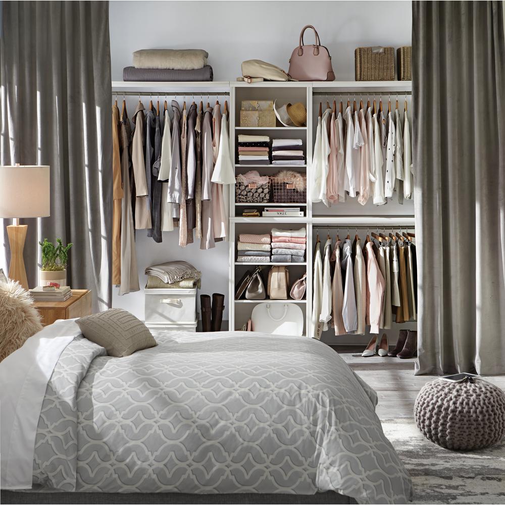 Details About Closet Kit 8 Shelves 3 Clothing Rod White Standard Wood Closetmaid Dresser Home