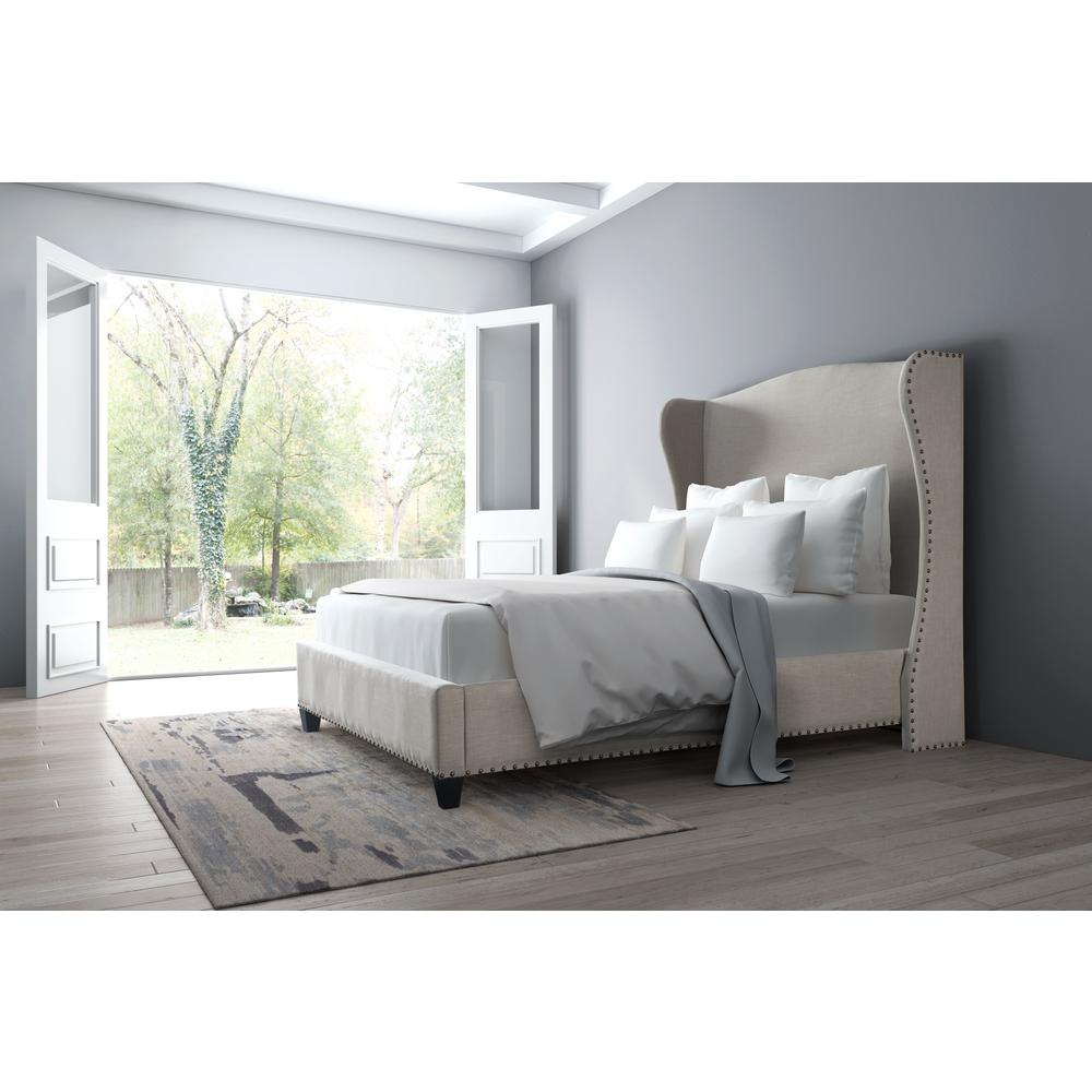 Zuo Enlightenment Beige King Sleigh Bed 100564 The Home Depot Zuo Enlightenment Beige King Sleigh Bed