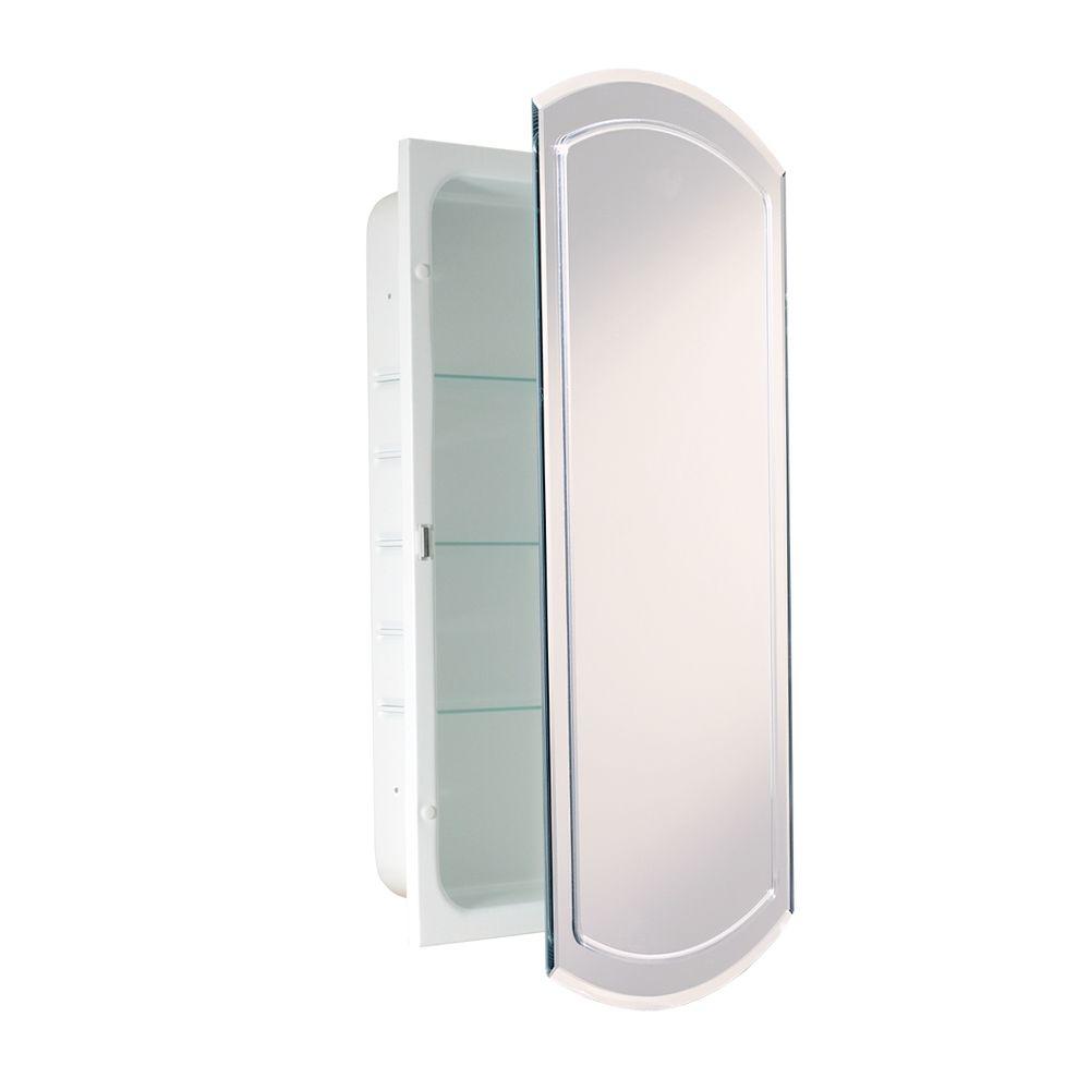 Deco Mirror 16 in. W x 30 in. H x 41/2 in. D Frameless Recessed V