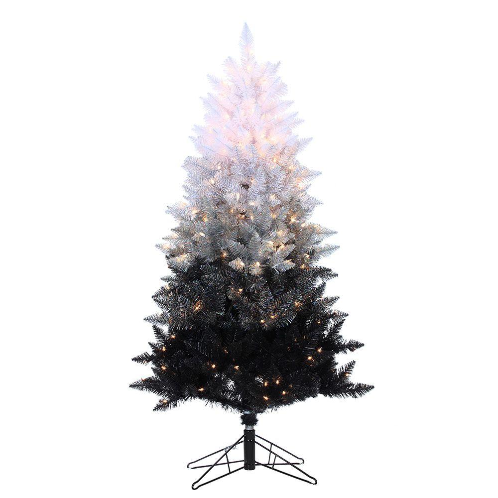 Sterling 5 ft. Pre-Lit Black Ombre Spruce Artificial Christmas Tree ...