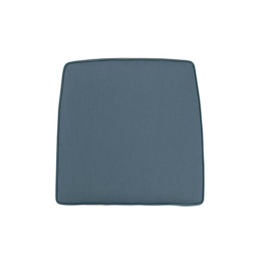 Hampton Bay Denim Stripe RapidDry Deluxe Outdoor Dining Chair Cushion