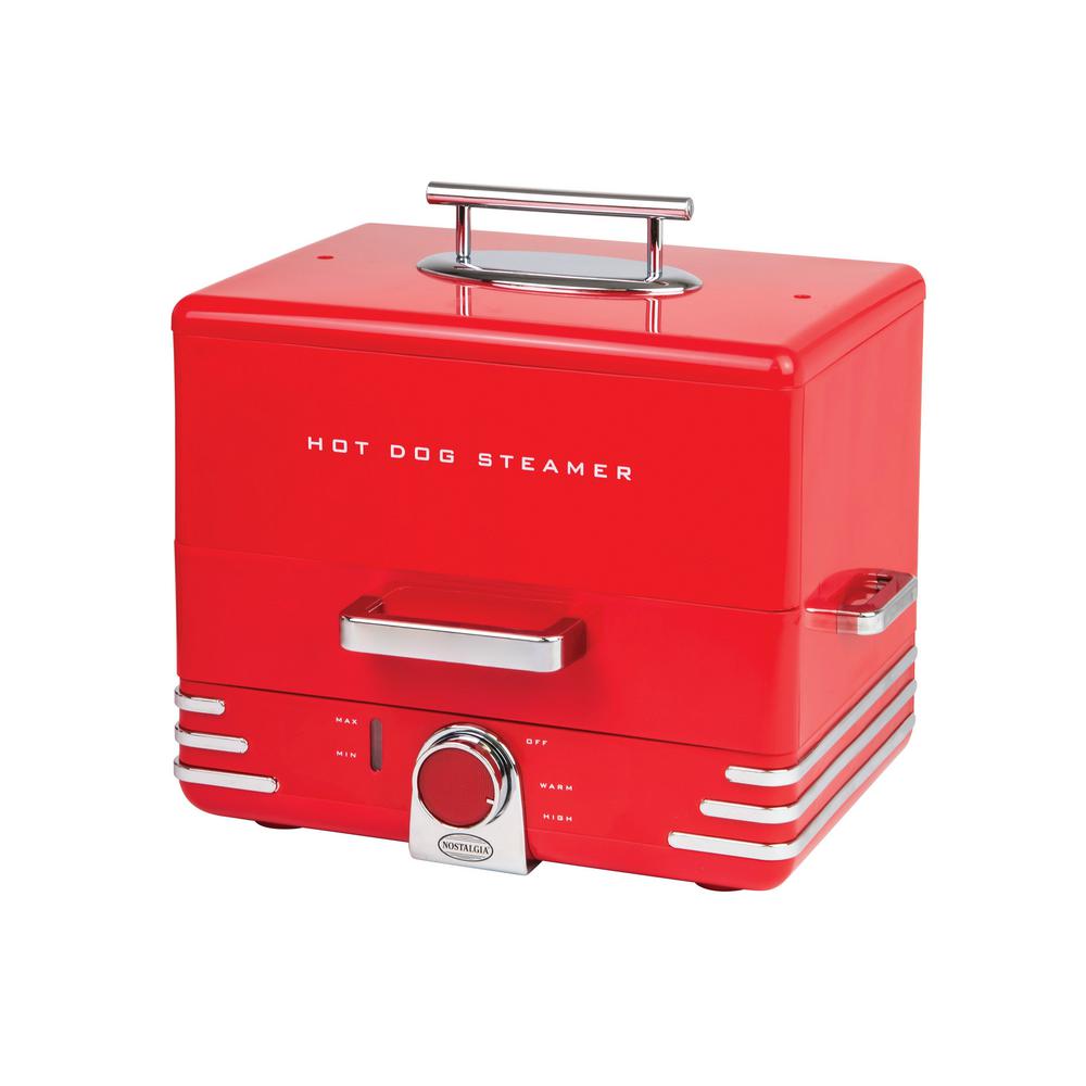 Dinner Style Hot Dog Steamer, Red