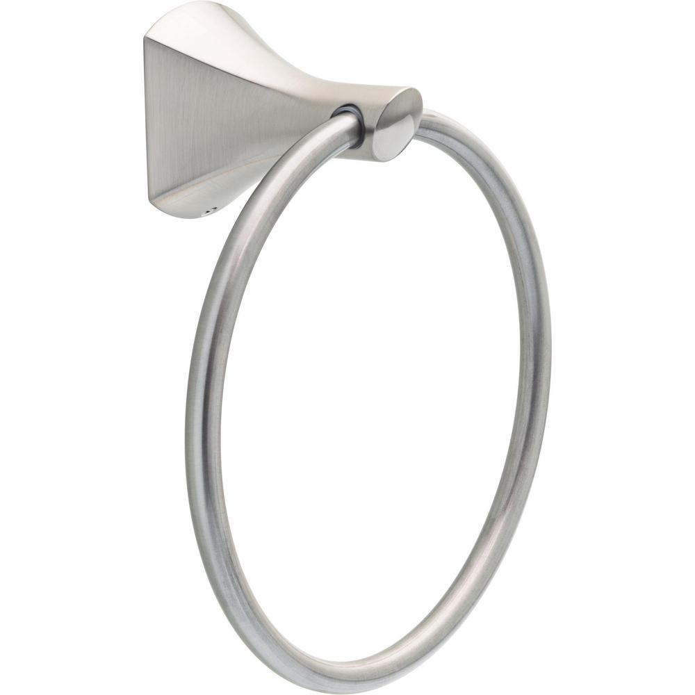 Delta Pierce Towel Ring in SpotShield Brushed Nickel