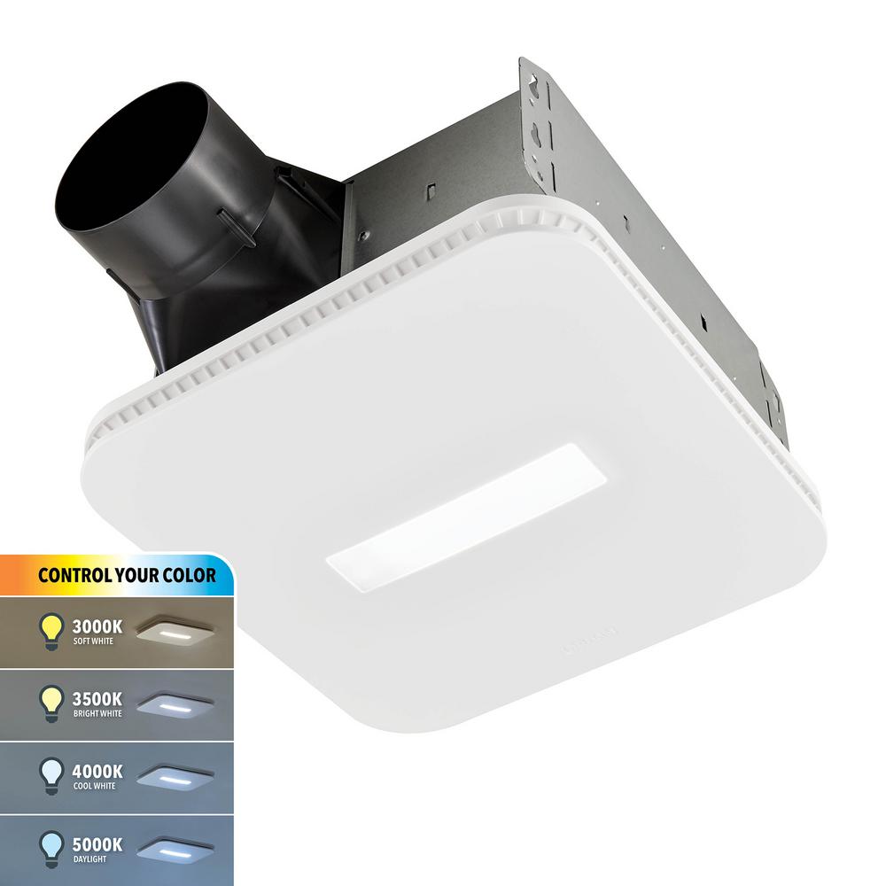 Broan-NuTone 110 CFM Bathroom Exhaust Fan with CCT LED Light CleanCover Grille, ENERGY STAR*, White