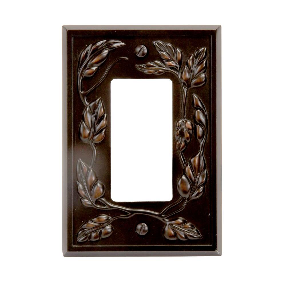Amerelle Leaf 1Decora Wall Plate, Aged Bronze85RVB The Home Depot