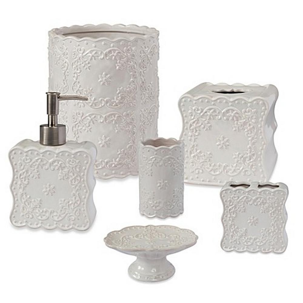 Ruffles Creative Bath Resin 6 Piece Accessory Set Resin 6 Piece Bath Accessory Set