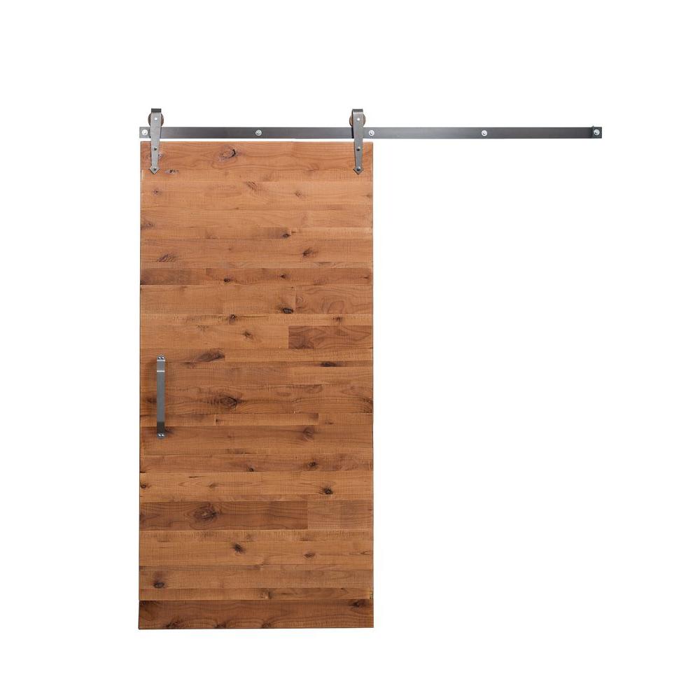 Rustica Hardware 36 in. x 84 in. Rustica Reclaimed Clear Wood Barn Door