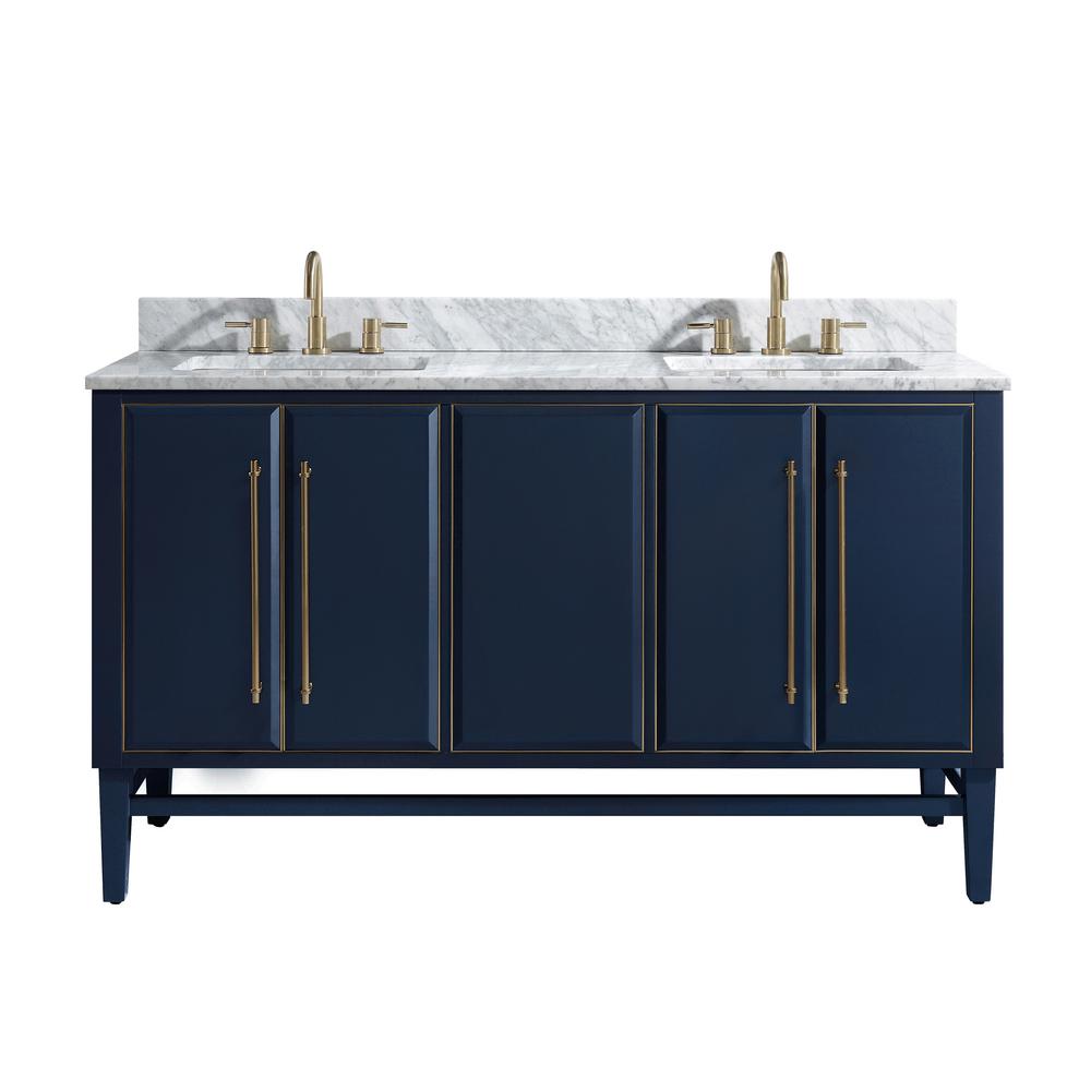 Avanity Mason 61 in. W x 22 in. D Bath Vanity in Navy Blue ...