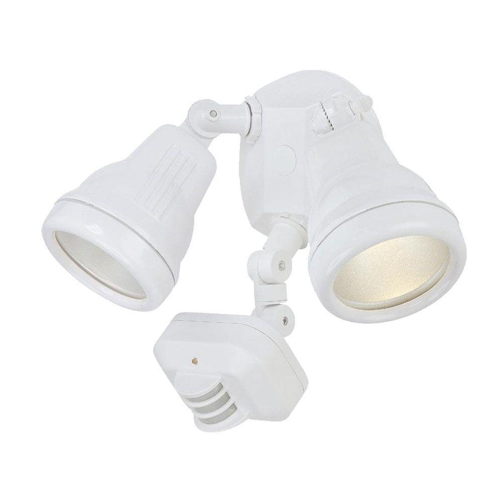Acclaim Lighting 2 Light White Outdoor Motion Activated Flood Acclaim Lighting 2 Light White Outdoor Motion Activated Flood